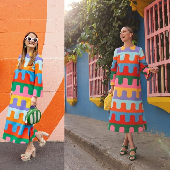 🆕 TUCKERNUCK x ATLANTIC PACIFIC Del Mar Disco Hutton Dress Multicolor Sz M - Picture 2 of 9